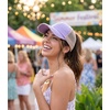 image:imageFunky Junque Criss Cross Ponytail Cap Messy Bun Distressed Baseball Hat  Ponytail messy bun baseball cap for women with crisscross elastic bands for beach gym gardening sporting events amp workBeige Mesh  Lavender Distressed