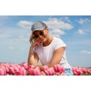 image:imageFunky Junque Criss Cross Ponytail Cap Messy Bun Distressed Baseball Hat  Ponytail messy bun baseball cap for women with crisscross elastic bands for beach gym gardening sporting events amp workCotton Eyelet  Grey