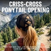 image:imageFunky Junque Criss Cross Ponytail Cap Messy Bun Distressed Baseball Hat  Ponytail messy bun baseball cap for women with crisscross elastic bands for beach gym gardening sporting events amp workBad Hair Day  Black Distressed Black Mesh