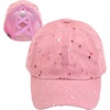 image:imageFunky Junque Criss Cross Ponytail Cap Messy Bun Distressed Baseball Hat  Ponytail messy bun baseball cap for women with crisscross elastic bands for beach gym gardening sporting events amp workCotton Eyelet  Rose