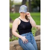 image:imageFunky Junque Criss Cross Ponytail Cap Messy Bun Distressed Baseball Hat  Ponytail messy bun baseball cap for women with crisscross elastic bands for beach gym gardening sporting events amp workSunshine  Whiskey  Grey Distressed Grey Mesh