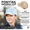 image:imageFunky Junque Criss Cross Ponytail Cap Messy Bun Distressed Baseball Hat  Ponytail messy bun baseball cap for women with crisscross elastic bands for beach gym gardening sporting events amp workSequin Snakeskin  Beige