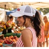 image:imageFunky Junque Criss Cross Ponytail Cap Messy Bun Distressed Baseball Hat  Ponytail messy bun baseball cap for women with crisscross elastic bands for beach gym gardening sporting events amp workMama  White