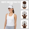 image:imageFunky Junque Criss Cross Ponytail Cap Messy Bun Distressed Baseball Hat  Ponytail messy bun baseball cap for women with crisscross elastic bands for beach gym gardening sporting events amp workWhite Distressed