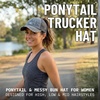 image:imageFunky Junque Criss Cross Ponytail Cap Messy Bun Distressed Baseball Hat  Ponytail messy bun baseball cap for women with crisscross elastic bands for beach gym gardening sporting events amp workDog Mom  Grey Distressed W Black Mesh