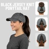 image:imageFunky Junque Criss Cross Ponytail Cap Messy Bun Distressed Baseball Hat  Ponytail messy bun baseball cap for women with crisscross elastic bands for beach gym gardening sporting events amp workJersey  Black Heather