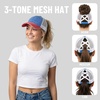 image:imageFunky Junque Criss Cross Ponytail Cap Messy Bun Distressed Baseball Hat  Ponytail messy bun baseball cap for women with crisscross elastic bands for beach gym gardening sporting events amp work2 Tone BlueRed Distressed