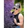 image:imageFunky Junque Criss Cross Ponytail Cap Messy Bun Distressed Baseball Hat  Ponytail messy bun baseball cap for women with crisscross elastic bands for beach gym gardening sporting events amp workSmiley Face  BlackPink