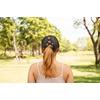 image:imageFunky Junque Criss Cross Ponytail Cap Messy Bun Distressed Baseball Hat  Ponytail messy bun baseball cap for women with crisscross elastic bands for beach gym gardening sporting events amp workCotton Eyelet  Black