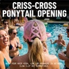 image:imageFunky Junque Criss Cross Ponytail Cap Messy Bun Distressed Baseball Hat  Ponytail messy bun baseball cap for women with crisscross elastic bands for beach gym gardening sporting events amp work2 Tone  WhiteLight Pink