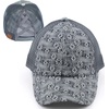 image:imageFunky Junque Criss Cross Ponytail Cap Messy Bun Distressed Baseball Hat  Ponytail messy bun baseball cap for women with crisscross elastic bands for beach gym gardening sporting events amp workCotton Eyelet  Grey