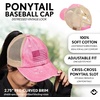 image:imageFunky Junque Criss Cross Ponytail Cap Messy Bun Distressed Baseball Hat  Ponytail messy bun baseball cap for women with crisscross elastic bands for beach gym gardening sporting events amp workAmerican Flag  Pink