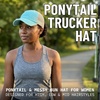 image:imageFunky Junque Criss Cross Ponytail Cap Messy Bun Distressed Baseball Hat  Ponytail messy bun baseball cap for women with crisscross elastic bands for beach gym gardening sporting events amp workBeige Mesh  Mint Distressed