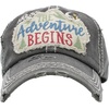 image:imageFunky Junque Distressed Baseball Cap Vintage Embroidered Dad Hat  Soft cotton distressed cap with vintage embroidery for music festivals road trips brunch amp weekend styleAnd So the Adventure Begins  Black