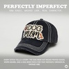 image:imageFunky Junque Distressed Baseball Cap Vintage Embroidered Dad Hat  Soft cotton distressed cap with vintage embroidery for music festivals road trips brunch amp weekend styleDog Mom  Black