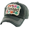 image:imageFunky Junque Distressed Baseball Cap Vintage Embroidered Dad Hat  Soft cotton distressed cap with vintage embroidery for music festivals road trips brunch amp weekend styleBlessed  Black