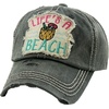 image:imageFunky Junque Distressed Baseball Cap Vintage Embroidered Dad Hat  Soft cotton distressed cap with vintage embroidery for music festivals road trips brunch amp weekend styleLifes a Beach  Black
