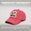 image:imageFunky Junque Distressed Baseball Cap Vintage Embroidered Dad Hat  Soft cotton distressed cap with vintage embroidery for music festivals road trips brunch amp weekend styleBee Happy  Coral
