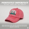 image:imageFunky Junque Distressed Baseball Cap Vintage Embroidered Dad Hat  Soft cotton distressed cap with vintage embroidery for music festivals road trips brunch amp weekend styleHappy Camper  Coral