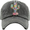 image:imageFunky Junque Distressed Baseball Cap Vintage Embroidered Dad Hat  Soft cotton distressed cap with vintage embroidery for music festivals road trips brunch amp weekend styleCactus  Black