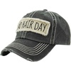 image:imageFunky Junque Distressed Baseball Cap Vintage Embroidered Dad Hat  Soft cotton distressed cap with vintage embroidery for music festivals road trips brunch amp weekend styleBad Hair Day  Black