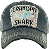 image:imageFunky Junque Distressed Baseball Cap Vintage Embroidered Dad Hat  Soft cotton distressed cap with vintage embroidery for music festivals road trips brunch amp weekend styleGrandpa Shark  Black