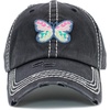 image:imageFunky Junque Distressed Baseball Cap Vintage Embroidered Dad Hat  Soft cotton distressed cap with vintage embroidery for music festivals road trips brunch amp weekend styleButterfly Hearts  Black