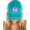 image:imageFunky Junque Distressed Baseball Cap Vintage Embroidered Dad Hat  Soft cotton distressed cap with vintage embroidery for music festivals road trips brunch amp weekend styleButterfly Hearts  Turquoise