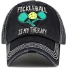 image:imageFunky Junque Distressed Baseball Cap Vintage Embroidered Dad Hat  Soft cotton distressed cap with vintage embroidery for music festivals road trips brunch amp weekend stylePickleball is My Therapy  Black