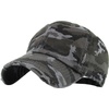 image:imageFunky Junque Distressed Cotton Dad Hat Low Profile Baseball Cap  Breathable 100 cotton dad hat with tuck amp slide metal buckle for everyday wear casual style amp allday comfortDistressed Camo Black