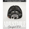 image:imageFunky Junque Distressed Mesh Low Profile Trucker Hat Snapback Cap  Distressed trucker with breathable mesh panels for rodeos country concerts ranch work festivals amp Western styleCow Girl Cow PrintBlack