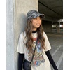 image:imageFunky Junque Distressed Washed Baseball Cap Vintage Cotton Dad Hat  Soft cotton dad hat with 6 panel eyelet design for the beach pool music festivals concerts amp barbecuesBasketweave Grey Camouflage