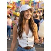 image:imageFunky Junque Distressed Washed Baseball Cap Vintage Cotton Dad Hat  Soft cotton dad hat with 6 panel eyelet design for the beach pool music festivals concerts amp barbecuesBasketweave White