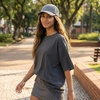 image:imageFunky Junque Distressed Washed Baseball Cap Vintage Cotton Dad Hat  Soft cotton dad hat with 6 panel eyelet design for the beach pool music festivals concerts amp barbecuesBasketweave Grey