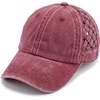 image:imageFunky Junque Distressed Washed Baseball Cap Vintage Cotton Dad Hat  Soft cotton dad hat with 6 panel eyelet design for the beach pool music festivals concerts amp barbecuesBasketweave Berry