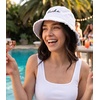 image:imageFunky Junque Embroidered Bridal Bucket Hat  Lightweight Cotton Bucket Hat with Sun Protection Beach Festival and Sun Reversible Bucket Hats for WomenBride  White