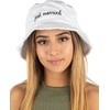 image:imageFunky Junque Embroidered Bridal Bucket Hat  Lightweight Cotton Bucket Hat with Sun Protection Beach Festival and Sun Reversible Bucket Hats for WomenJust Married  White