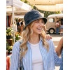 image:imageFunky Junque Embroidered Bridal Bucket Hat  Lightweight Cotton Bucket Hat with Sun Protection Beach Festival and Sun Reversible Bucket Hats for WomenSquad  Black