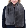 image:imageFunky Junque Faux Fur Shawl Wrap for Women  Ultra Soft Winter Lined Neck Scarf Elegant PullThru Wrap for Cold WeatherDark Grey