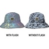 image:imageFunky Junque Flash Reflective Bucket Hat Bendable Brim Raver Cap  Reflective bucket hat with bendable wire brim for music festivals raves night runs biking amp streetwearMarble Light Blue