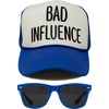 image:imageFunky Junque Funny Retro Foam Trucker Hat  Adult Humor Mesh Snapback for Bachelorette Girls Trip Weekend amp Birthday GiftHat  Sunnies Set  Bad Influence Royal Blue