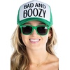 image:imageFunky Junque Funny Retro Foam Trucker Hat  Adult Humor Mesh Snapback for Bachelorette Girls Trip Weekend amp Birthday GiftHat  Sunnies Set  Bad and Boozy Kelly Green