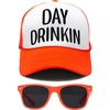 image:imageFunky Junque Funny Retro Foam Trucker Hat  Adult Humor Mesh Snapback for Bachelorette Girls Trip Weekend amp Birthday GiftHat  Sunnies Set  Day Drinkin Neon Orange