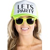 image:imageFunky Junque Funny Retro Foam Trucker Hat  Adult Humor Mesh Snapback for Bachelorette Girls Trip Weekend amp Birthday GiftHat  Sunnies Set  Lets Party Neon Yellow