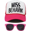 image:imageFunky Junque Funny Retro Foam Trucker Hat  Adult Humor Mesh Snapback for Bachelorette Girls Trip Weekend amp Birthday GiftHat  Sunnies Set  Miss Behavin Hot Pink