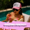 image:imageFunky Junque Funny Retro Foam Trucker Hat  Adult Humor Mesh Snapback for Bachelorette Girls Trip Weekend amp Birthday GiftMilf  Light PinkWhite