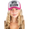 image:imageFunky Junque Funny Retro Foam Trucker Hat  Adult Humor Mesh Snapback for Bachelorette Girls Trip Weekend amp Birthday GiftMiss Behavin  Hot PinkWhite