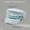 image:imageFunky Junque Greek Fisherman Newsboy Cap Cotton Captains Bakerboy Hat  Breathable cotton fisherman cap with flat round top for everyday style sun protection travel amp timeless looksPolka Dots  Dusty Blue