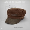 image:imageFunky Junque Greek Fisherman Newsboy Cap Cotton Captains Bakerboy Hat  Breathable cotton fisherman cap with flat round top for everyday style sun protection travel amp timeless looksFaux Suede  Mocha