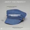 image:imageFunky Junque Greek Fisherman Newsboy Cap Cotton Captains Bakerboy Hat  Breathable cotton fisherman cap with flat round top for everyday style sun protection travel amp timeless looksDenim